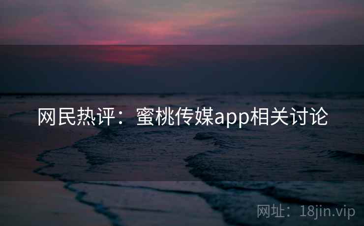 网民热评：蜜桃传媒app相关讨论  第1张